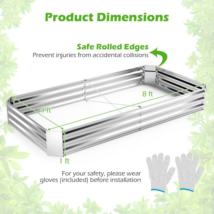 Product Dimensions

Safe Rolled Edges  
Prevent injuries from accidental collisions

8 ft  
4 ft  
1 ft

For your safety, please wear gloves (included) before installation