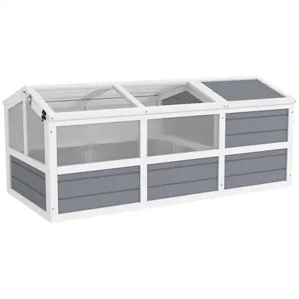 Front. Pawhut - Tortoise Habitat Outdoor, Bottomless Design with Doors, PC Sun Panel Windows, Enclosure, Small Animals.