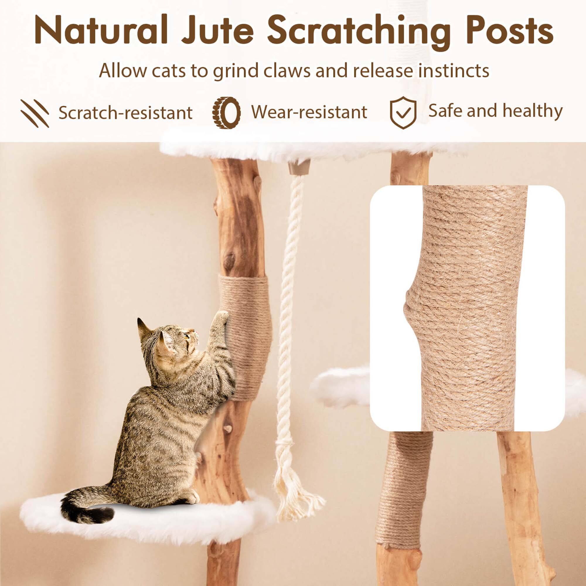 Natural Jute Scratching Posts  
Allow cats to grind claws and release instincts  

Scratch-resistant  
Wear-resistant  
Safe and healthy