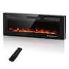Front. Fehokinch - 50" Electric Fireplace Insert - Recessed or Wall Mounted - 15 Multi-Color Flame Options, 1500W/750W Heater, 12H Timer.