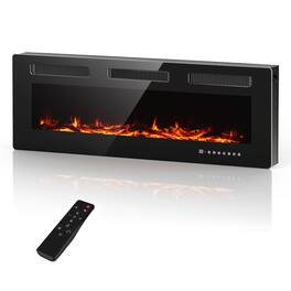 Fehokinch - 50" Electric Fireplace Insert - Recessed or Wall Mounted - 15 Multi-Color Flame Options, 1500W/750W Heater, 12H Timer