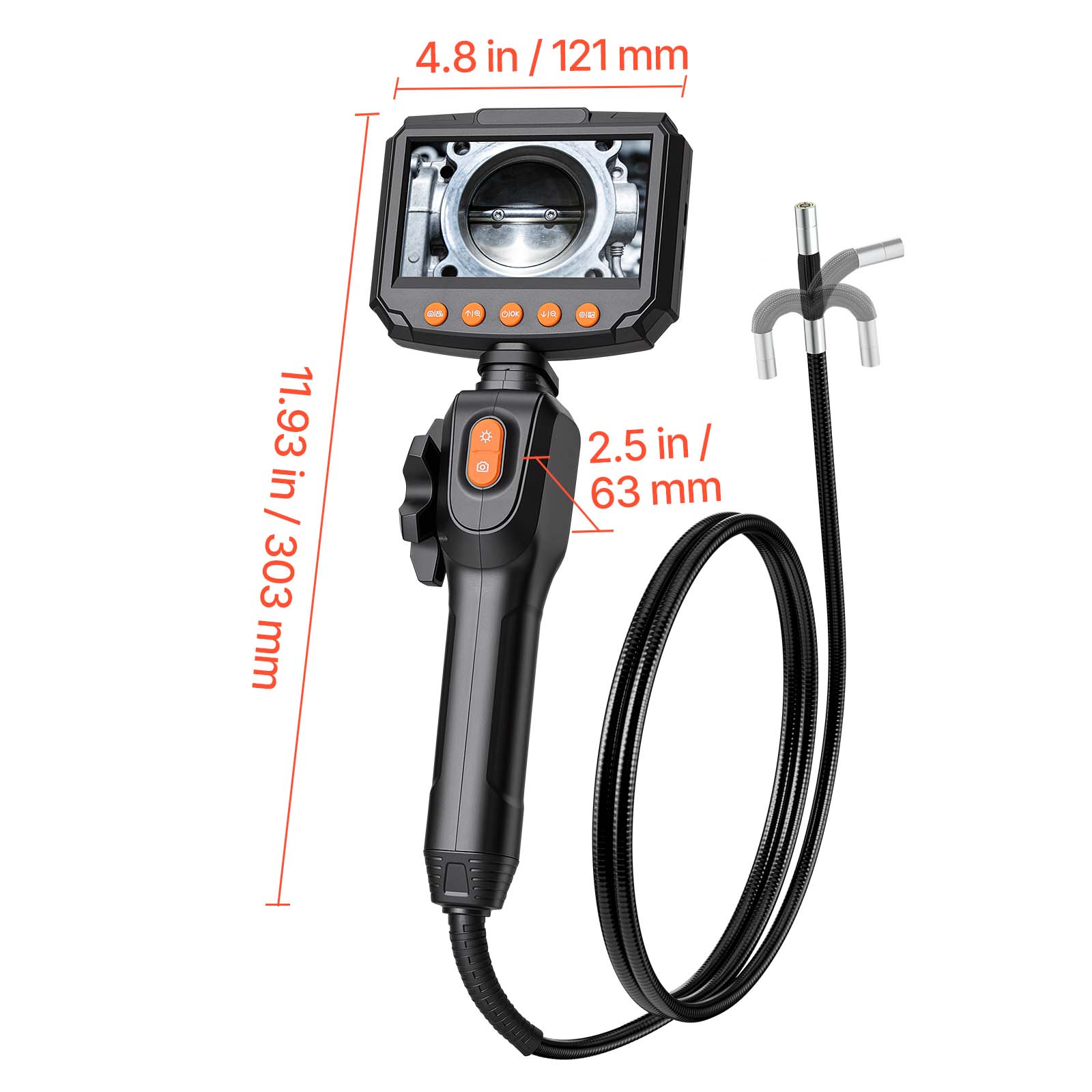 4.8 in / 121 mm  
11.93 in / 303 mm  
2.5 in / 63 mm