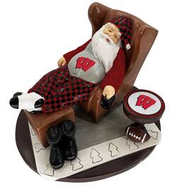 The Memory Company - Wisconsin Badgers Resting Santa Figurine - Red