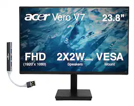 Acer - Vero V7 V247Y Gbmix 24" FHD Monitor, 4ms Response Time, Flicker Free, VGA, HDMI & DKZ Hub, (UM.QV7AA.G03) - Black