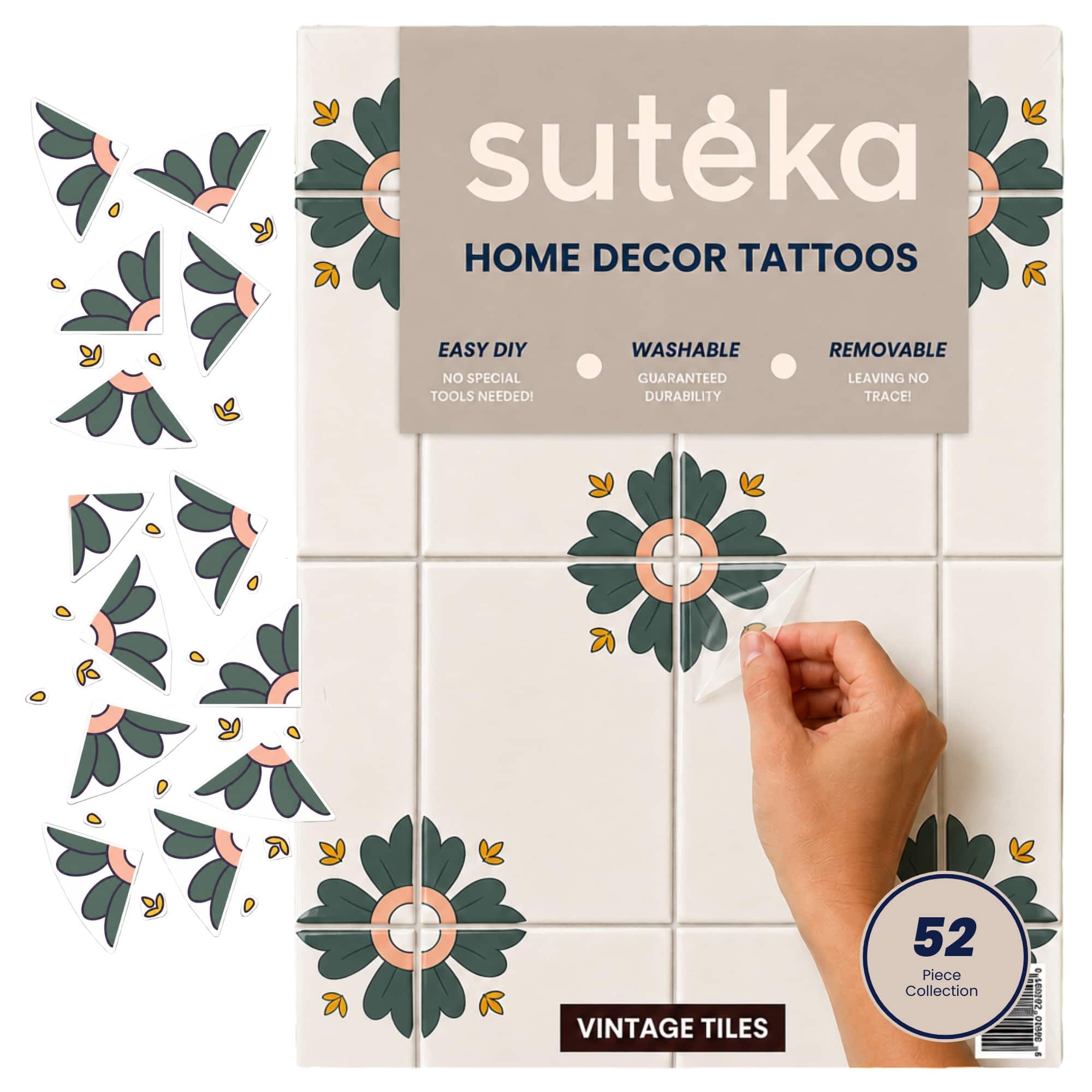 Suteka - Tile Decal - Wall Decal - Vintage Green price history on PriceWatchPro