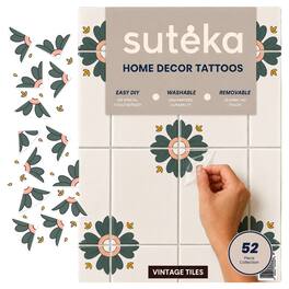 Suteka - Tile Decal - Wall Decal - Vintage Green