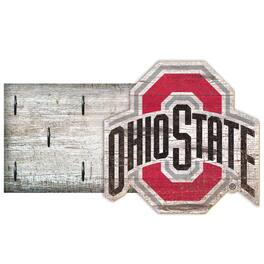 Fan Creations - Ohio State Buckeyes 6" x 12" Mounted Key Holder - Multicolor