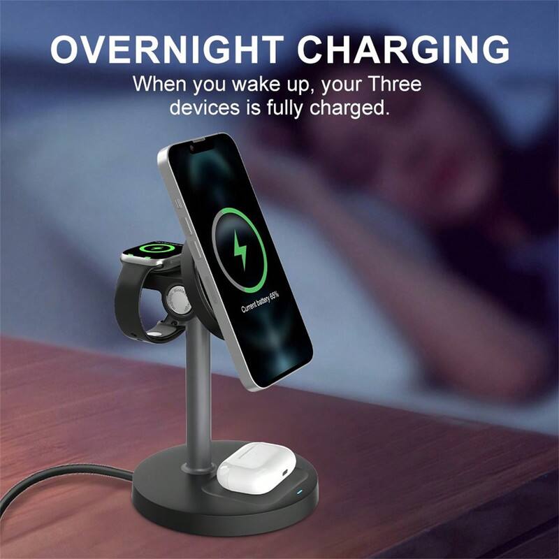 OVERNIGHT CHARGING  
When you wake up, your Three devices is fully charged.  
Current battery 65%