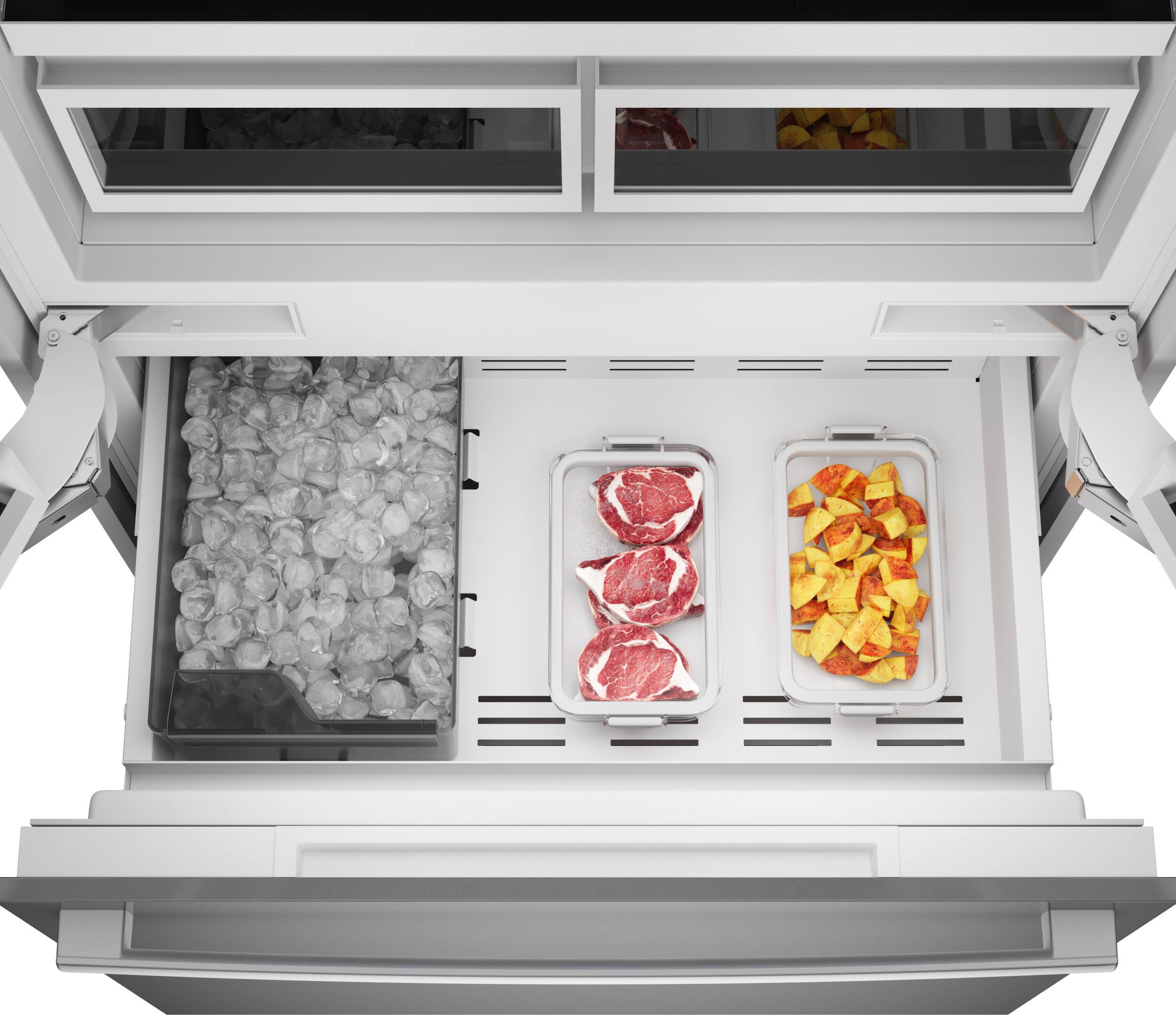 Alt View 15. Bosch - Benchmark Series 20.1 Cu. Ft. French Door Counter-Depth Smart Refrigerator - Stainless Steel.