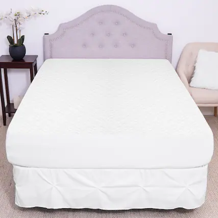 Front. Sweet Home Collection - California King Box Spring Encasement Waterproof Zippered Bed Bug Protector - White.