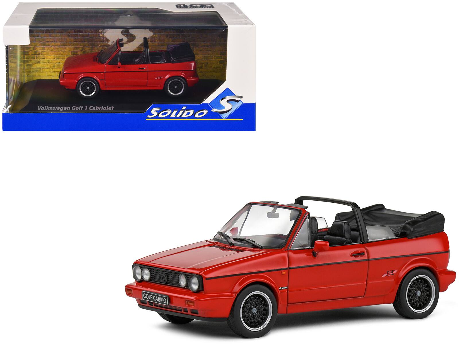 1992 Volkswagen Golf 1 Cabriolet Sportline Tornado 1/43 Diecast Model Car by Solido - Red