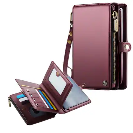 Front. Stock Preferred - Passport Holder Wallet Case for Men & Women – Red - Red.