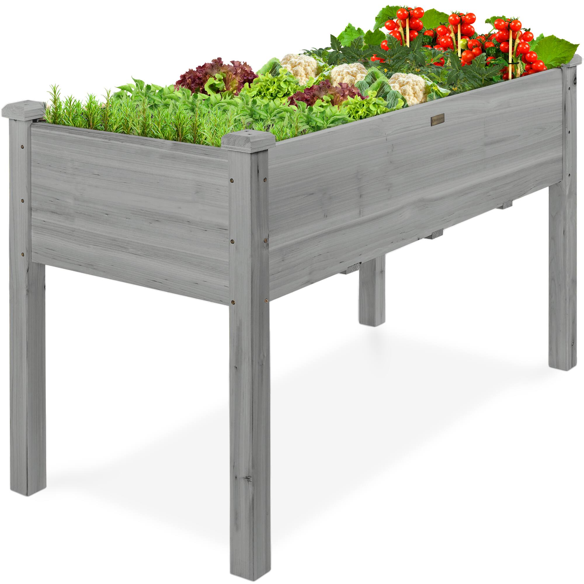 Best Choice Products - 48x24x30in Raised Garden Bed, Elevated Wooden Planter for Yard w/ Foot Caps, Liner - Gray price history on PriceWatchPro