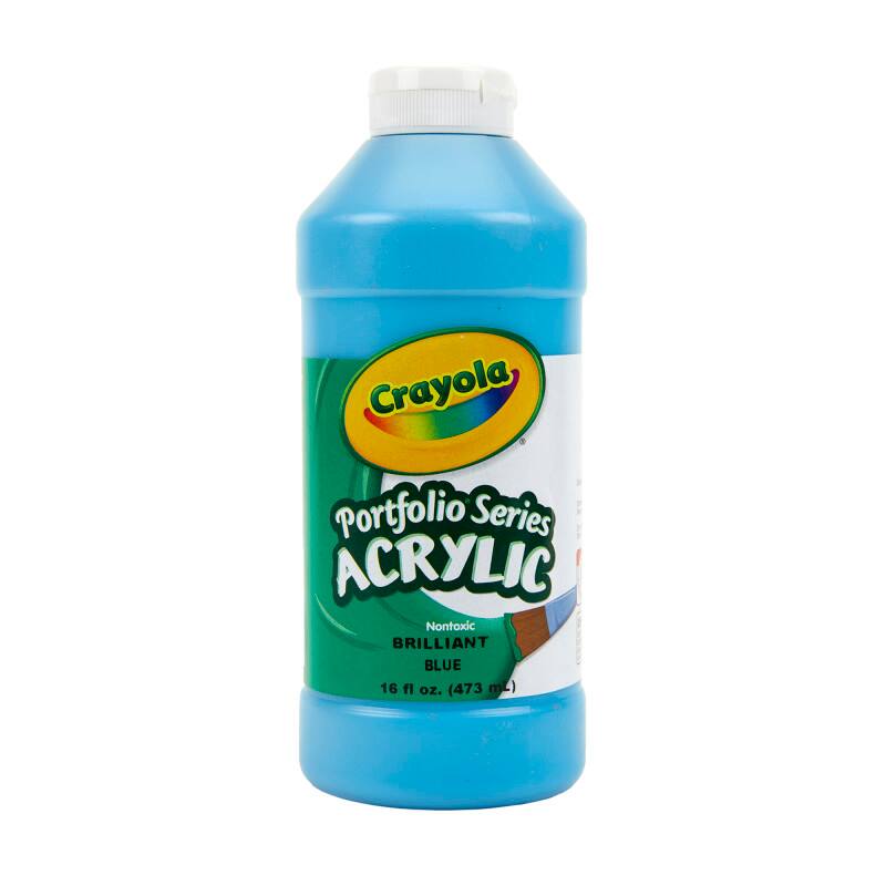 Crayola Portfolio Series ACRYLIC Nontoxic BRILLIANT BLUE 16 fl oz. (473 mL)