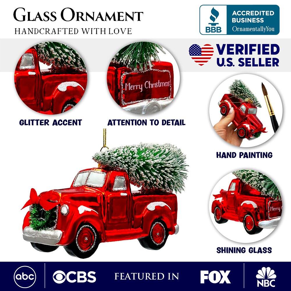 **Glass Ornament**  
Handcrafted with Love

- Glitter Accent
- Attention to Detail
- Hand Painting
- Shining Glass

**Accredited Business**  
OrnamentallyYou

**Verified U.S. Seller**

**Featured in**  
ABC | CBS | FOX | NBC