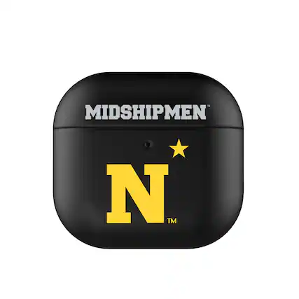 Front. Keyscaper - Navy Midshipmen Navy Midshipmen Insignia AirPods 4th Generation Case Cover - No Size - Black.