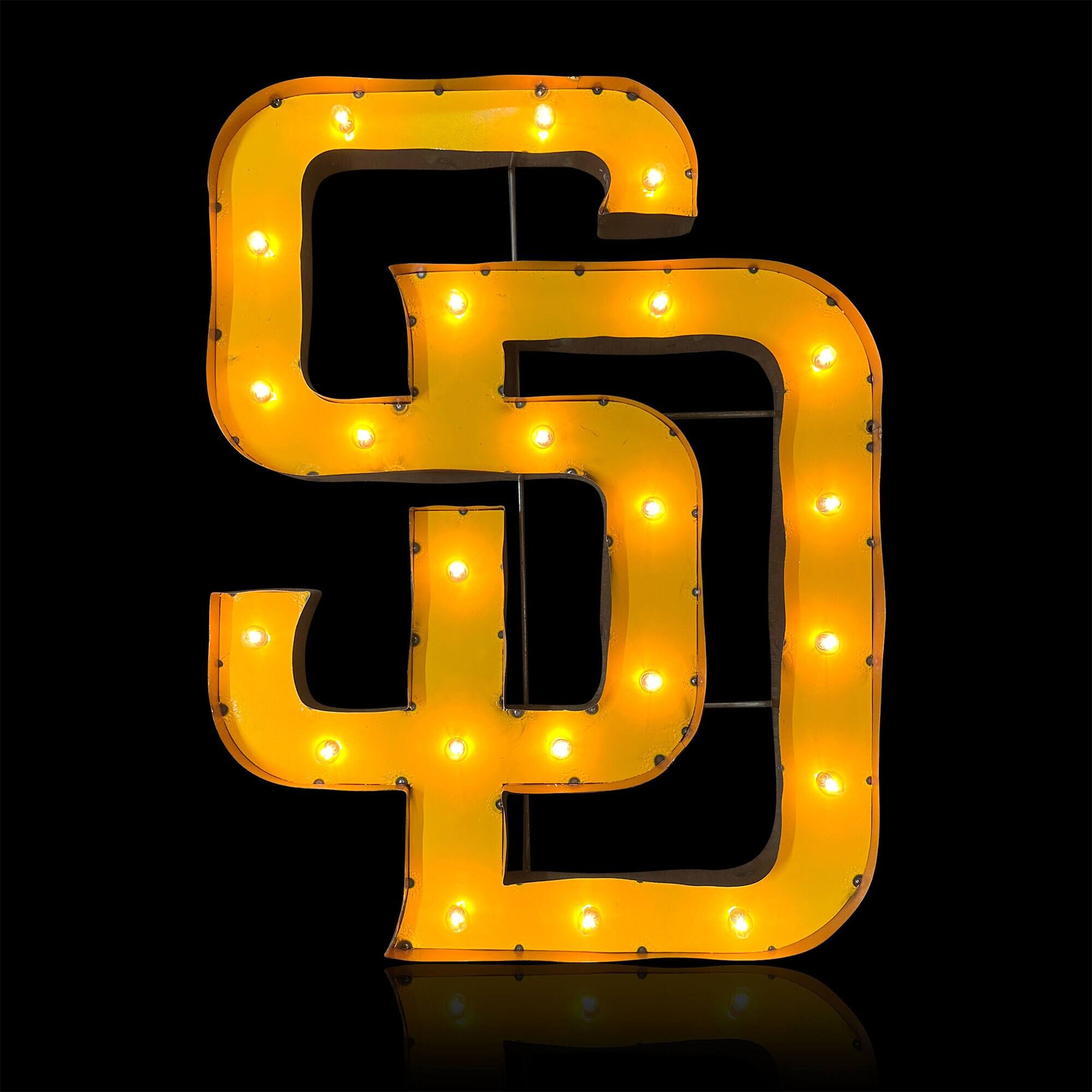Alt View 2. Imperial - San Diego Padres 32" x 24" Lighted Logo Recycled Metal Sign - Multicolor.