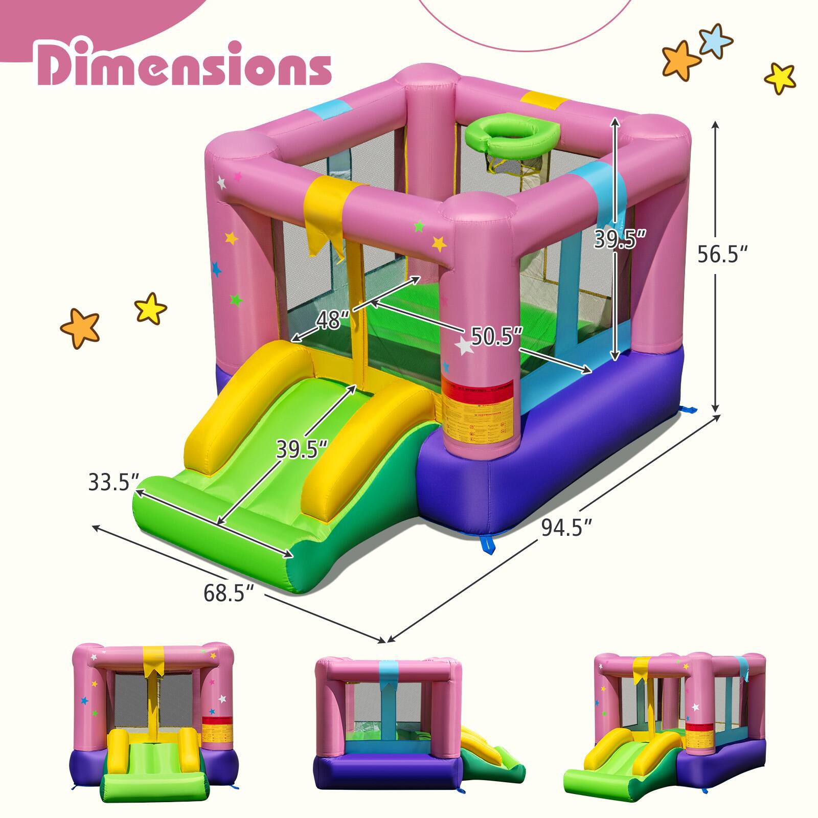 Dimensions:  
- 39.5"  
- 56.5"  
- 48"  
- 50.5"  
- 33.5"  
- 39.5"  
- 94.5"  
- 68.5"