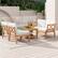 Alt View 4. Costway - 5 PCS Acacia Wood Patio Furniture Set with Cushions and 2-Tier Coffee Table - Off White,Natural.