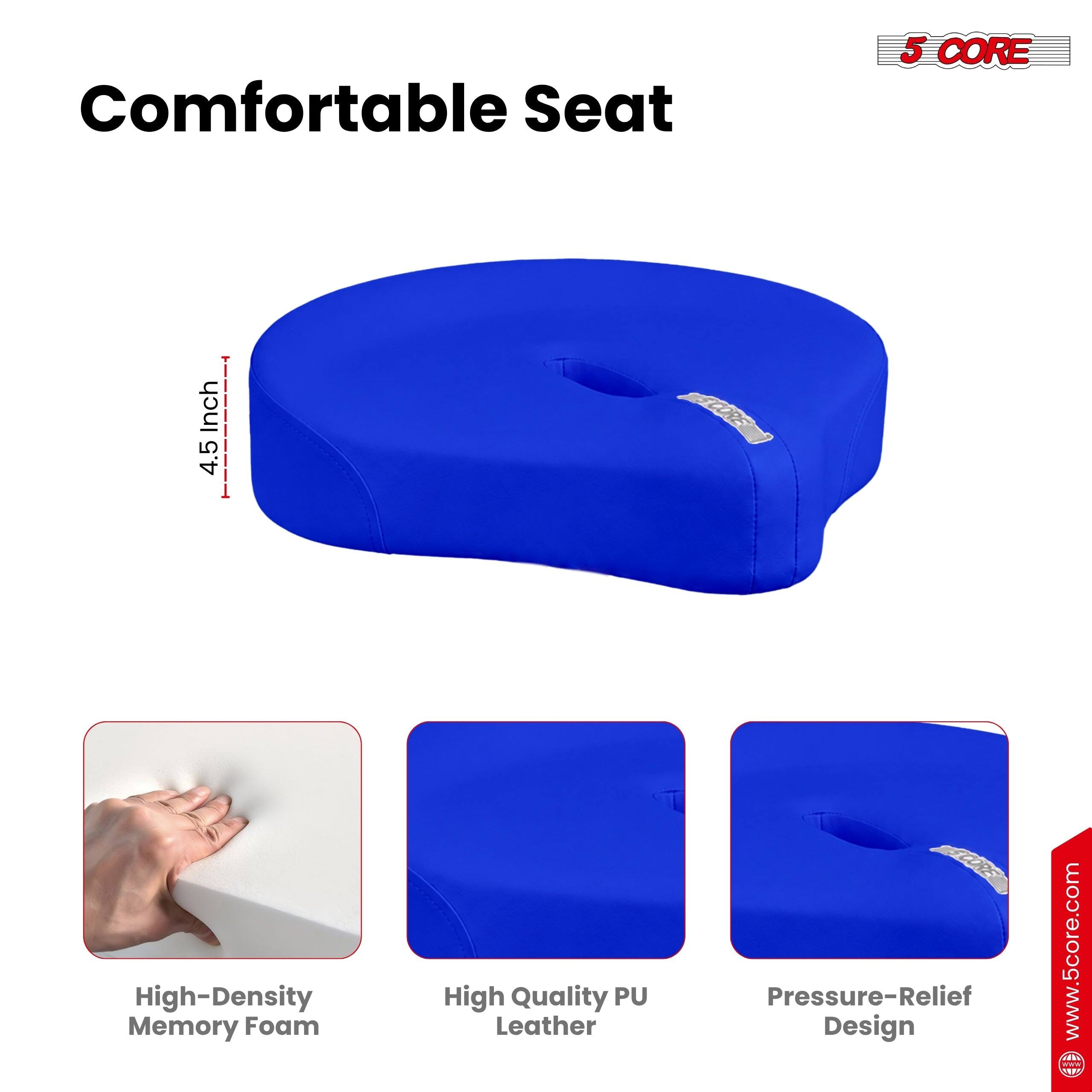 Comfortable Seat 5 CORE 4.5 Inch High-Density Memory Foam High Quality PU Leather Pressure-Relief Design www.5core.com