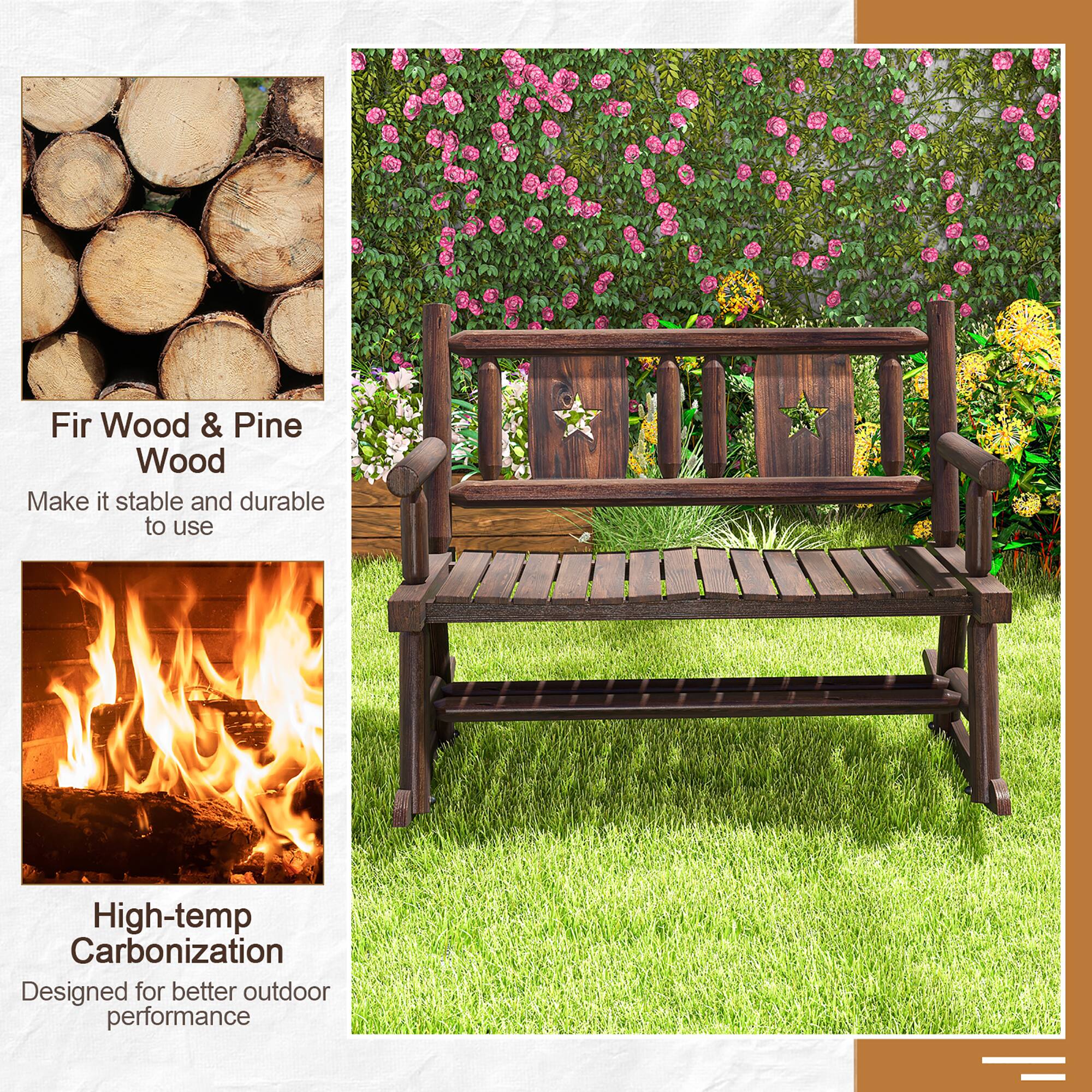 Fir Wood & Pine Wood  
Make it stable and durable to use  

High-temp Carbonization  
Designed for better outdoor performance