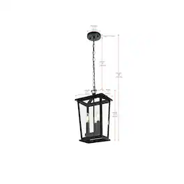 Elegant Lighting - Berks 7 inch Outdoor Pendant - Black