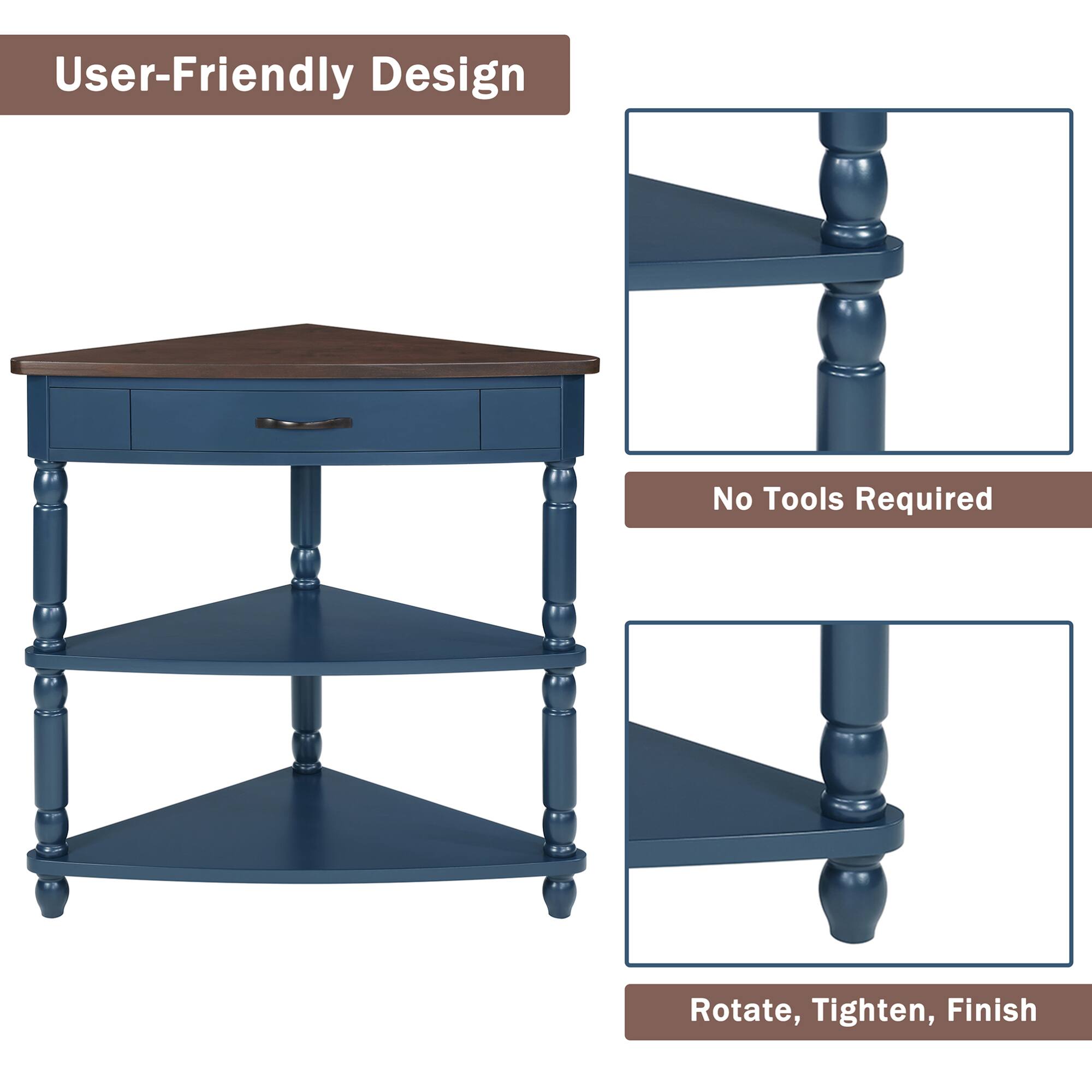 User-Friendly Design

No Tools Required

Rotate, Tighten, Finish