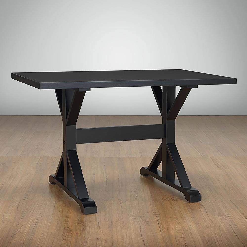 Alt View 2. Carolina Chair & Table - Florence Trestle Table - Antique Black - Black.