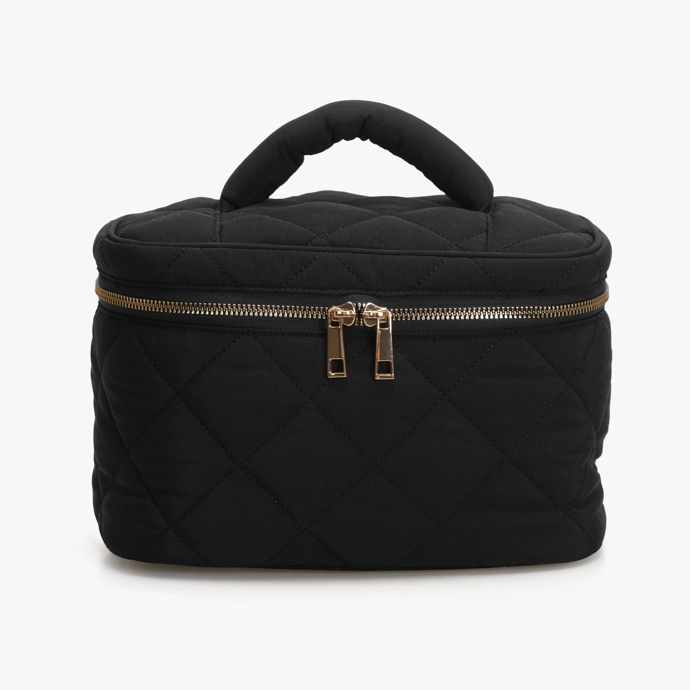Hynes Eagle - Quilted Top Handle Toiletry Bag - Black