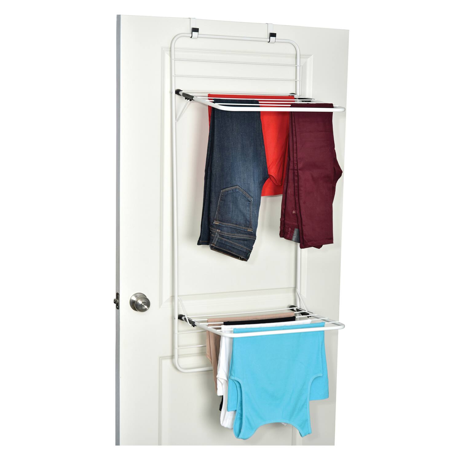Angle. EuroHome - Over-the-Door Drying Rack - White.