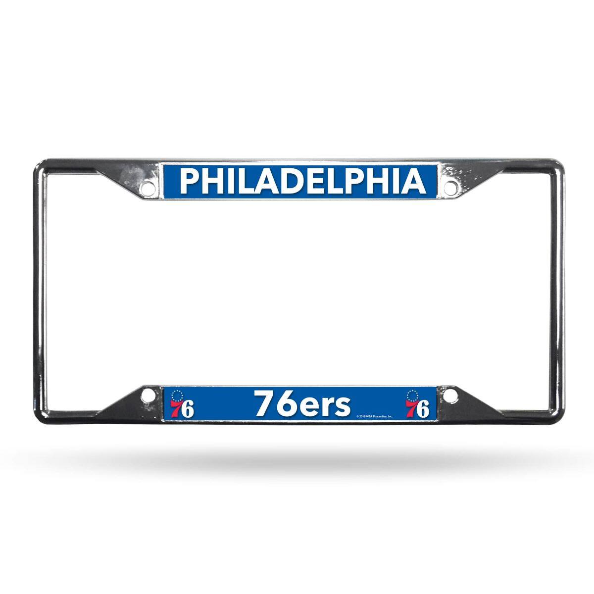 Philadelphia 76ers NBA Lightweight Chrome Metal License Plate Frame