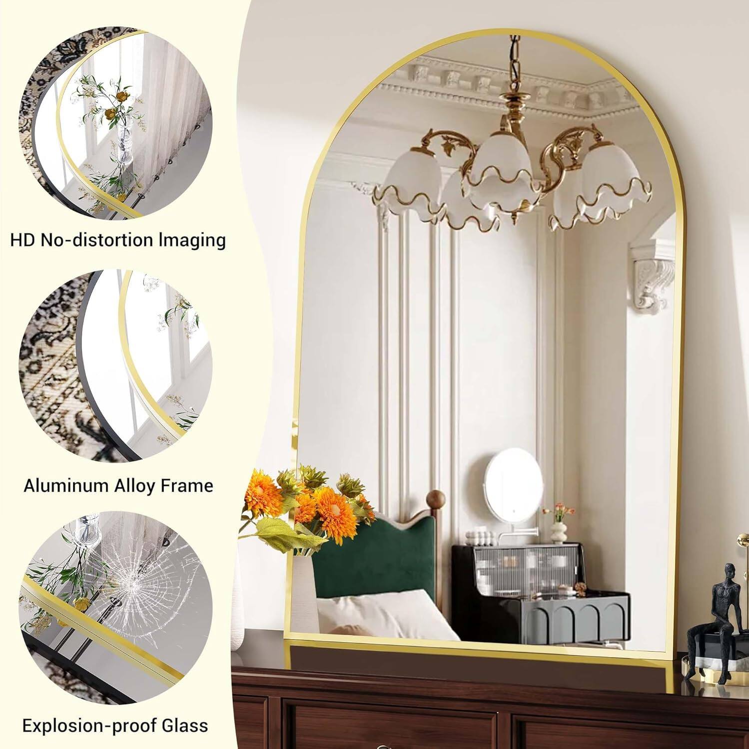 HD No-distortion Imaging  
Aluminum Alloy Frame  
Explosion-proof Glass