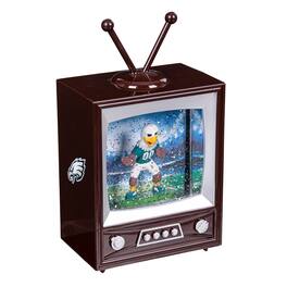 Evergreen Enterprises - Philadelphia Eagles 8" Vintage TV Water Globe Lantern with Mascot - Brown