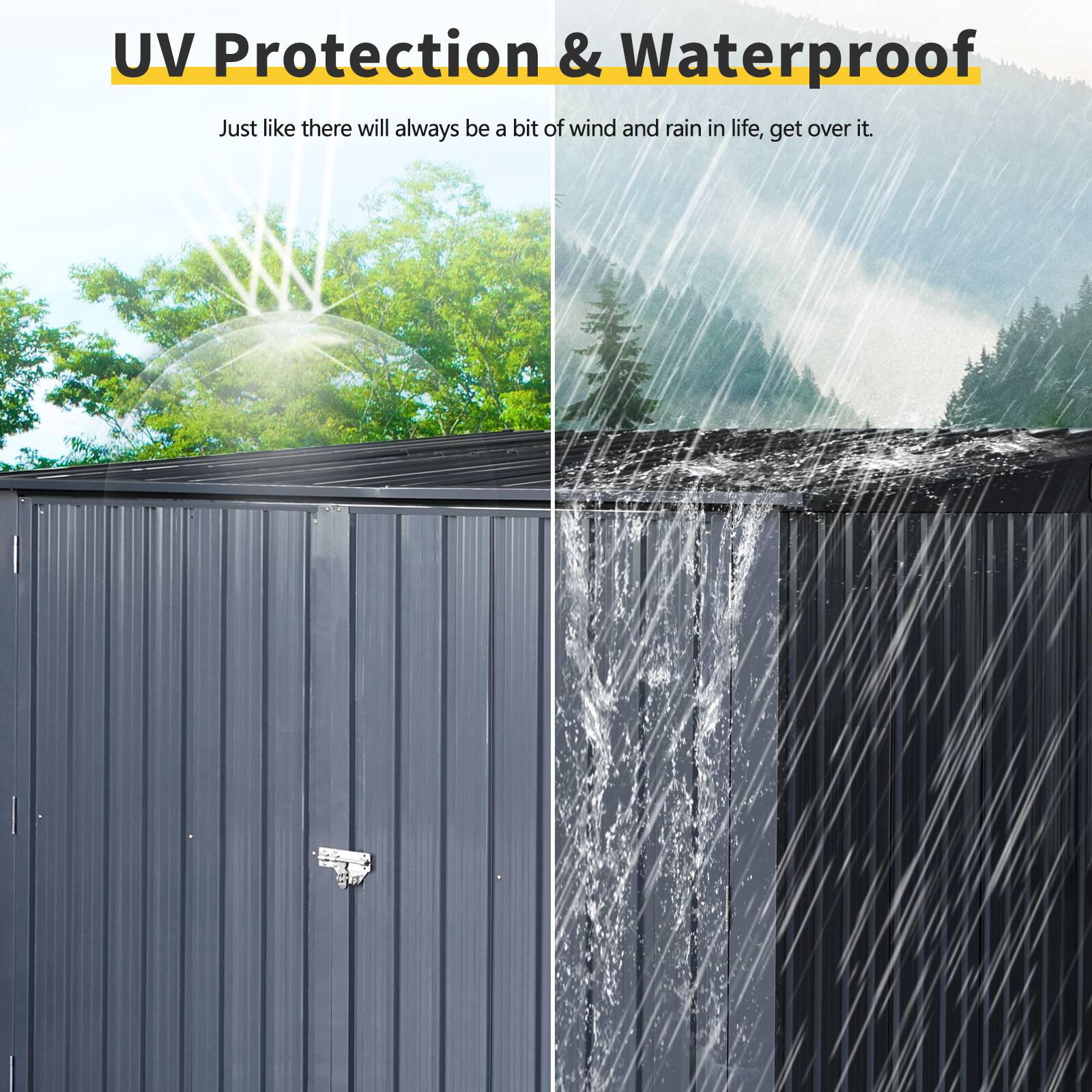 UV Protection & Waterproof

Just like there will always be a bit of wind and rain in life, get over it.
