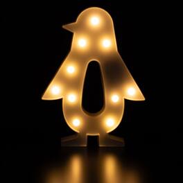 Northlight - LED Lighted Penguin Marquee Wall Art - 10.25" - White