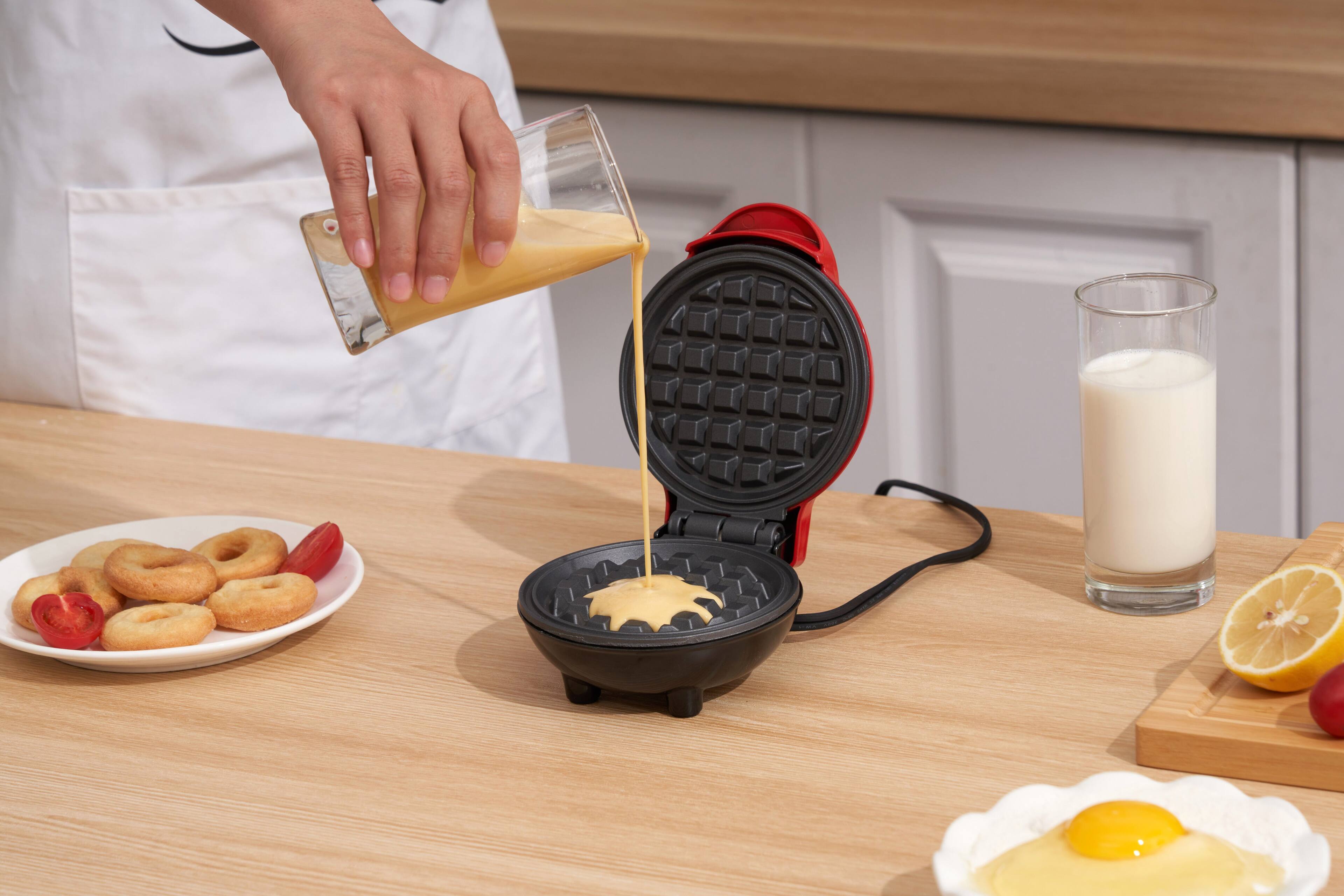 Alt View 1. Uber Appliance - Uber Appliance Mini Waffle Maker - Create Delicious Mini Waffles in Minutes - Red.