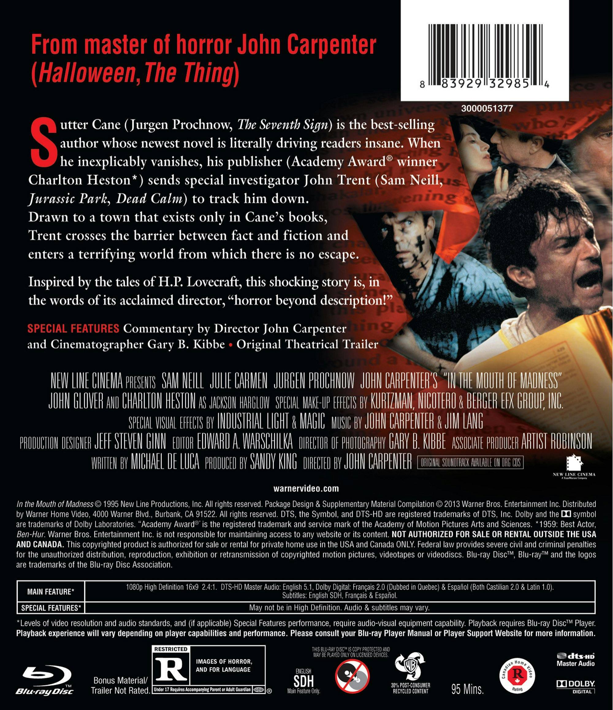 Back. In the Mouth of Madness [Blu-ray].