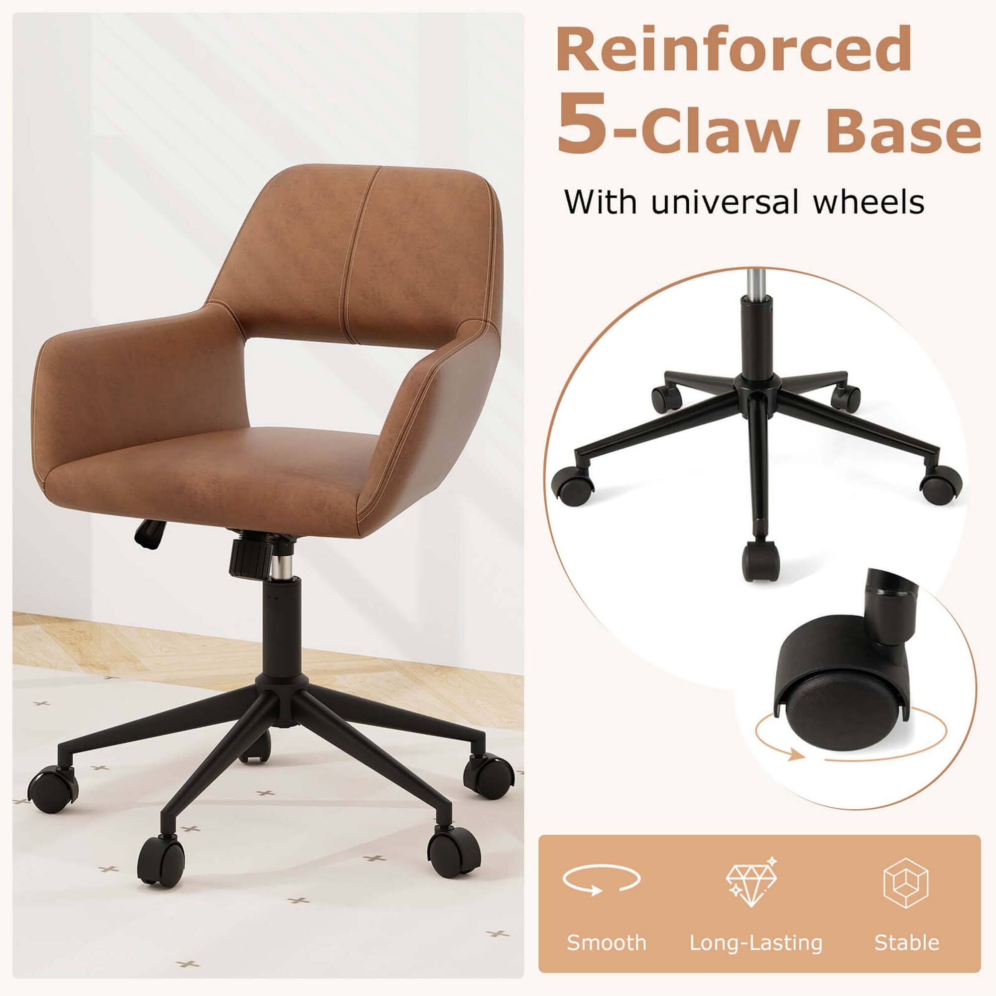 Reinforced 5-Claw Base With Universal Wheels Smooth Long-Lasting Stable