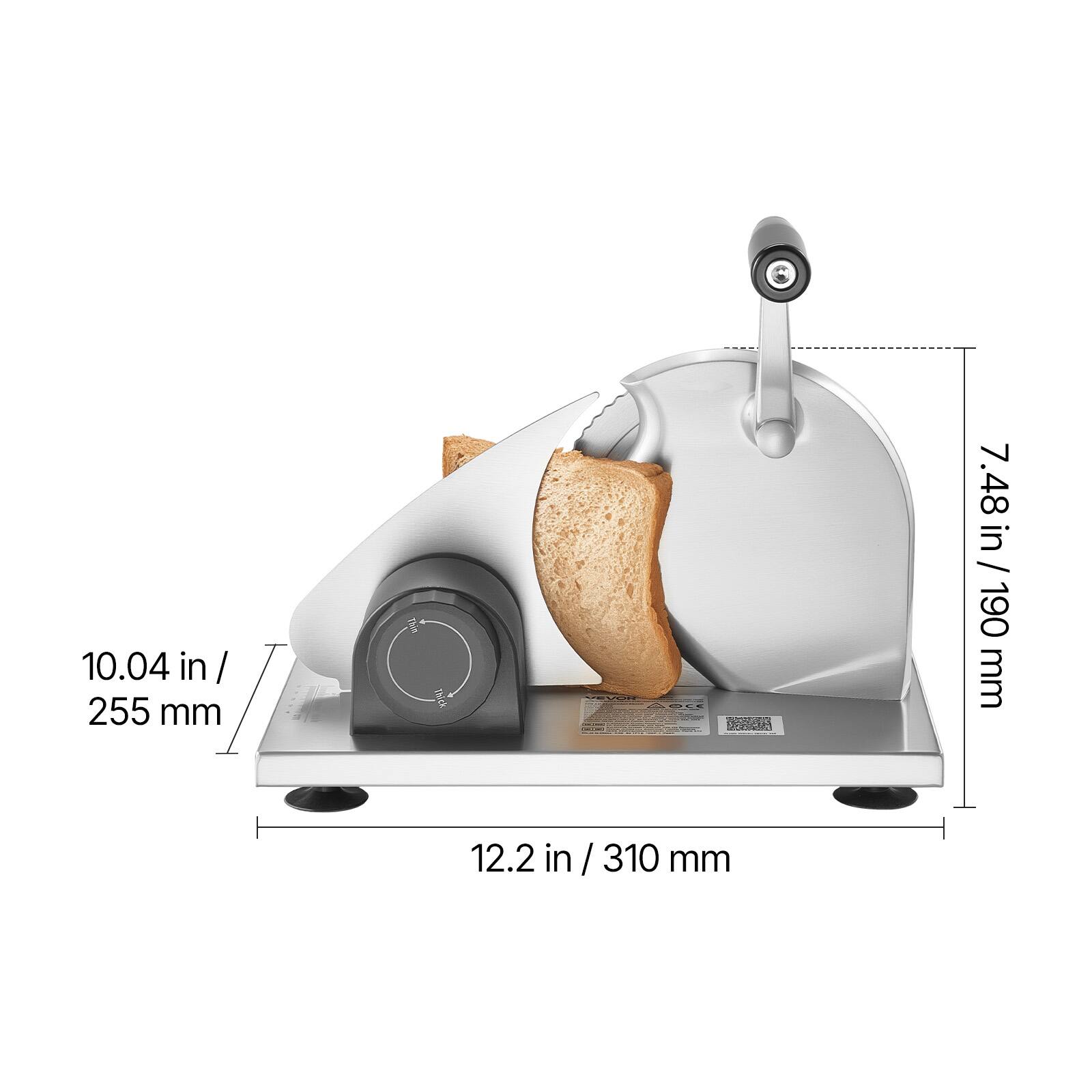 10.04 in / 255 mm  
7.48 in / 190 mm  
12.2 in / 310 mm