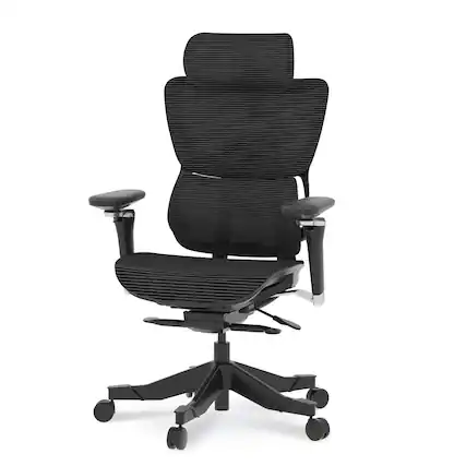 Front. FlexiSpot - C7 Max Premium Ergonomic Mesh Seat Office Chair - Black.