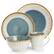 Alt View 1. Elama - Elama Louann 16 Piece Stoneware Dinnerware Set in Blue and Beige - Blue and Beige.