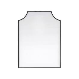 Elegant Kitchen and Bath - Notched Metal Mirror 27x36 inch - Black