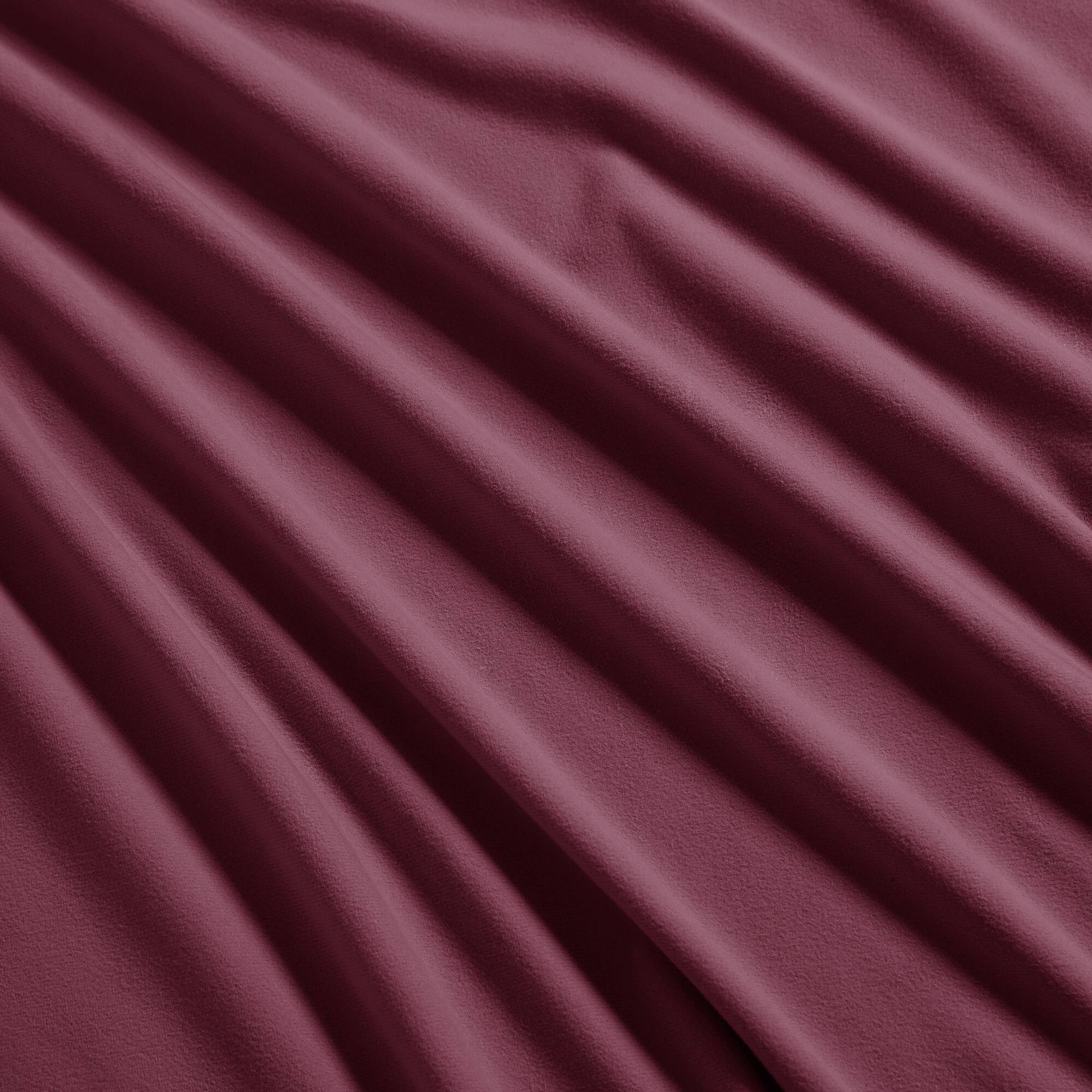 Back. Sweet Home Collection - Solid Flannel Fitted Sheet, Bottom Sheets with Built in Sheet Straps, King - Burgundy.