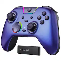 Front. EasySMX - EasySMX X05Pro Gaming Controller – Hall Joysticks, 2-Stage Triggers, 2 Macro Keys, 1000Hz for PC/Switch/iOS/Android - Aurora Purple.