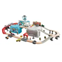 Hape Bucket Super Cityscape Transport Builder Train Set Battery Powered Engine - Front_Zoom