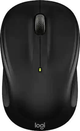 Front. Logitech - M325s Wireless Optical Compact Ambidextrous Mouse - Black.