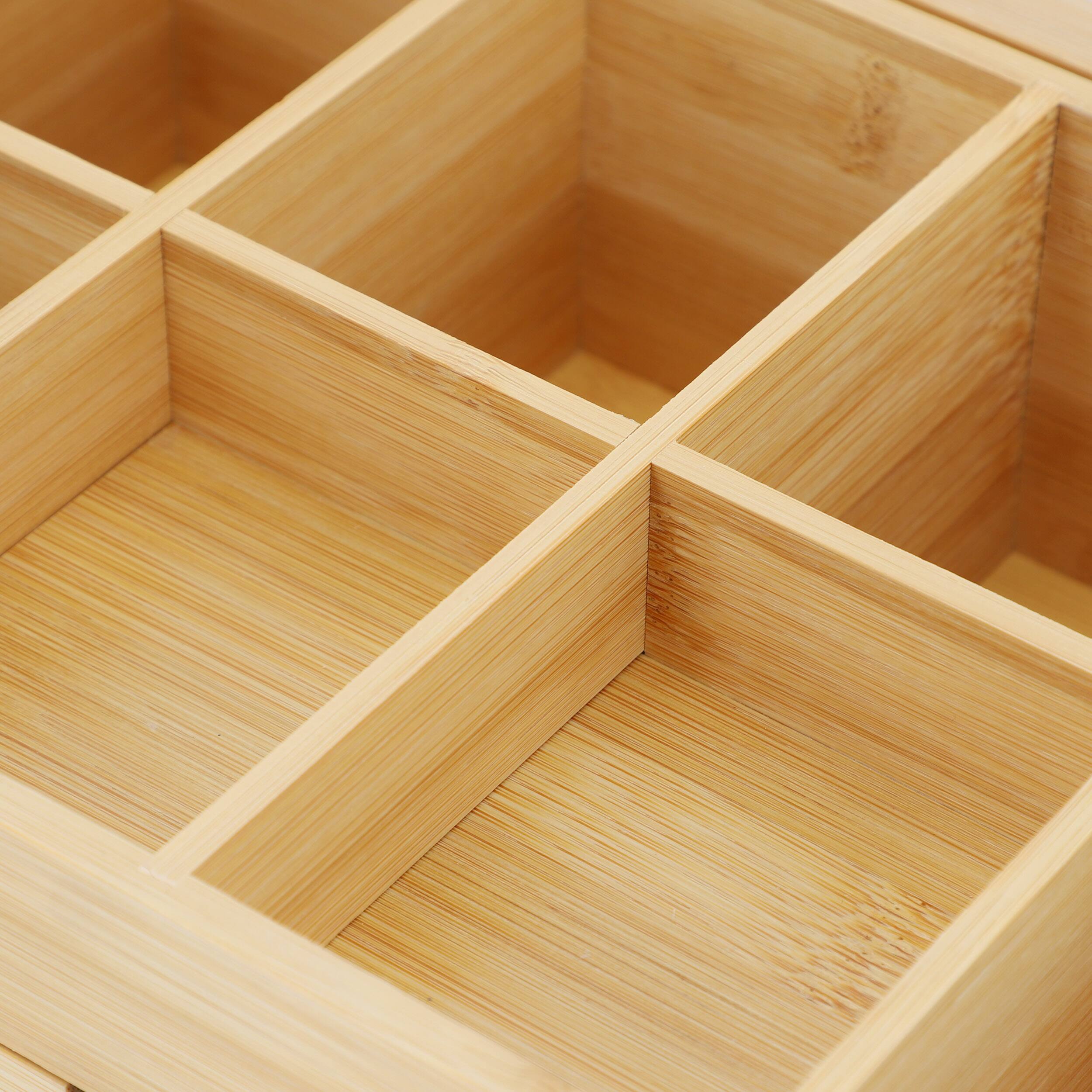 Alt View 2. MegaChef - MegaChef 13 x 8 Inch Bamboo Tea Box Organizer with Acrylic Top Window - Brown.