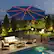 Alt View 3. Costway - Costway 10 FT Solar Offset Hanging Umbrella with 96 Solar Multi-colored Flowing LED Lights - Blue.