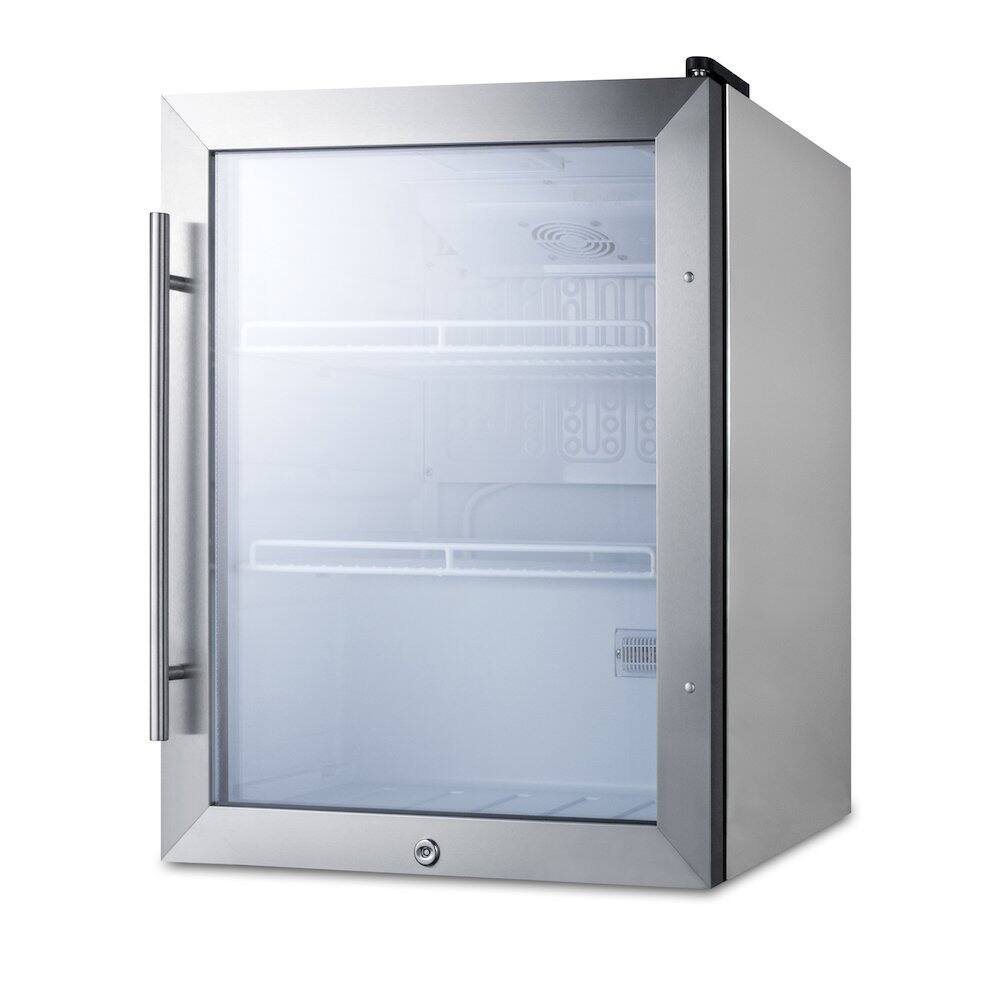 Angle. Summit Appliance - Compact Beverage Center - Silver.