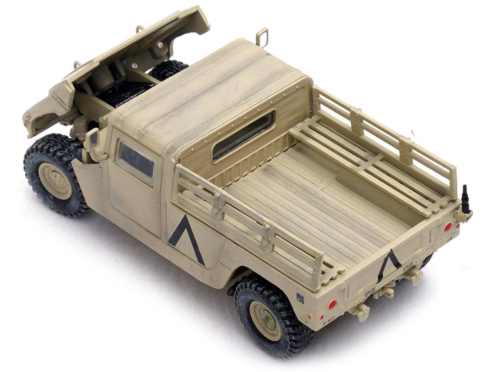 Left. Panzerkampf - M998 HMMWV 1st Battalion 37th Armored Reg 3rd Combat Brigade 1st Armored Division Gulf War 1991 Military Miniature 1/64 - Brown.